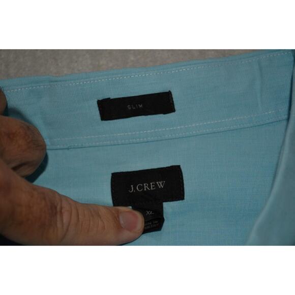 46157-a J.Crew Dress Shirt Front Pocket Slim Fit Blue Cotton Size XL Mens - Picture 5 of 7